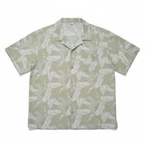 Coofandy men's green white Botanical Print button-down shirt  - xl